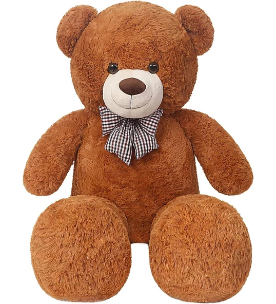 Oyuncak 80 Cm Papyonlu Peluş Ayıcık- İthal Kumaş - Premium Koleksiyon Hediyelik Ayı (% 100 YERLİ) - 10