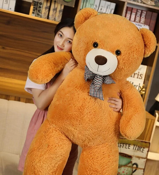 Oyuncak 80 Cm Papyonlu Peluş Ayıcık- İthal Kumaş - Premium Koleksiyon Hediyelik Ayı (% 100 YERLİ) - 12