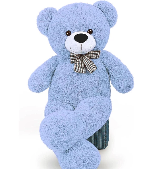 Oyuncak 80 Cm Papyonlu Peluş Ayıcık- İthal Kumaş - Premium Koleksiyon Hediyelik Ayı (% 100 YERLİ) - 2