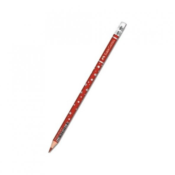 Faber Castell Silgili Kırmızı Başlık Kalemi Yıldızlı 1303