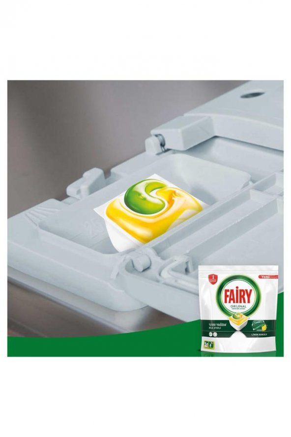 Fairy Hepsi Bir Arada 100 Yıkama Bulaşık Makinesi Deterjanı Tableti / Kapsülü Limon Kokulu - 8