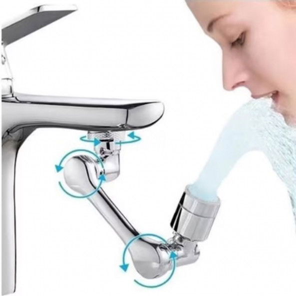 Tüm Musluklara Uyumlu Oynar Başlı Krom Kaplama Musluk Başlığı Dönebilen Filtreli Musluk Başlığı