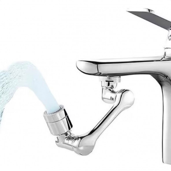 Tüm Musluklara Uyumlu Oynar Başlı Krom Kaplama Musluk Başlığı Dönebilen Filtreli Musluk Başlığı - 4