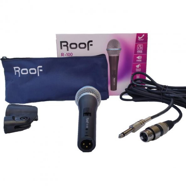Roof R-100 Kablolu Dinamik El Mikrofonu - 6.3 mm Jaklı