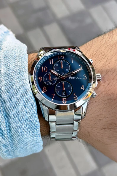 Ferrucci FCF11691TM.02 Takvimli Erkek Kol Saati 3 Atm Su Geçirmezlik - Resim 2