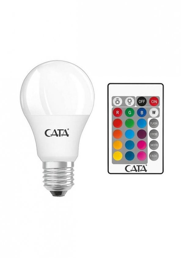 Cata Ct-4058 Kumandalı Led Ampül 9W RGB Işık E27 Duy