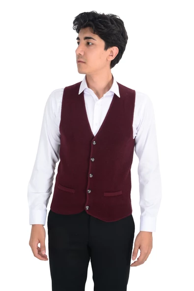 Cengiz İnler Düğmeli Erkek Triko Yelek - 3