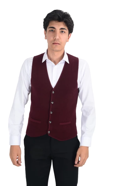 Cengiz İnler Düğmeli Erkek Triko Yelek - 5