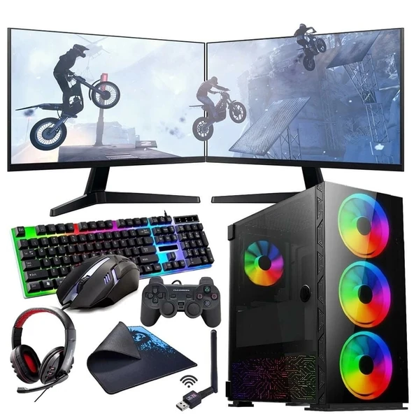 ROGAME RKT660525 INTEL i3 13100F 16GB 240SSD 1TB HDD 8GB RTX3050 Çift 24" Mon. (Gaming SET) ürün görseli