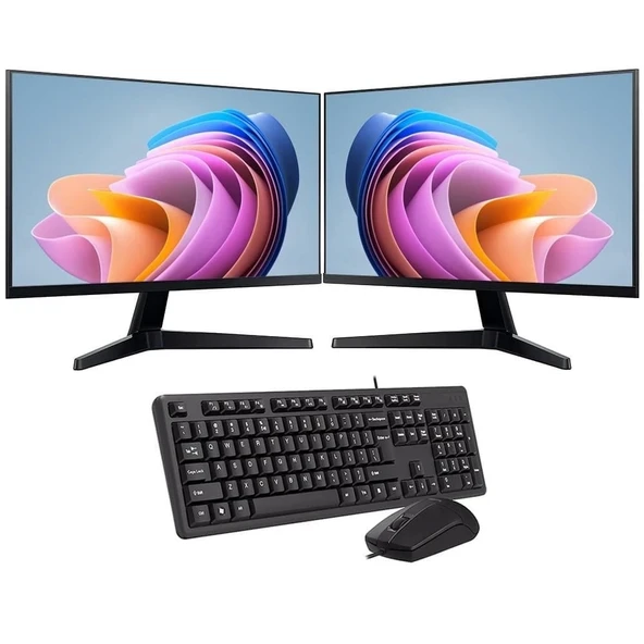 ROWORK RKT660520 INTEL i3 13100 8GB 240GB SSD Çift 24" Monitörlü Ev ve Ofis Bilgisayarı (Business) - 2