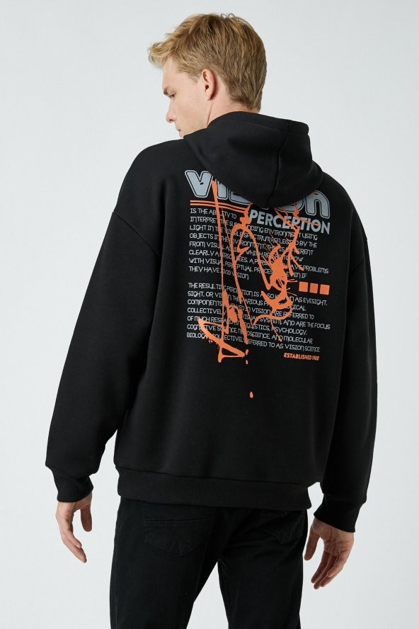 Erkek Siyah Sweatshirt 3WAM70588MK - 4