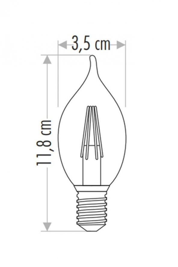 Cata 4 W Rustik LED Dekoratif Buji Ampul E-14 2700K Amber Rengi CT-4281 - 2