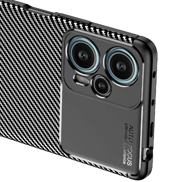 Xiaomi Poco F5 Kılıf Negro Karbon Tasarım Silikon Kılıf - Resim 5