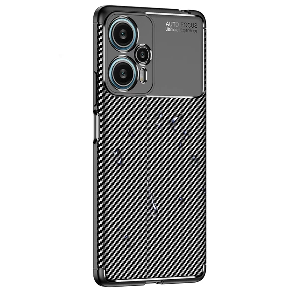 Xiaomi Poco F5 Kılıf Negro Karbon Tasarım Silikon Kılıf - Resim 4