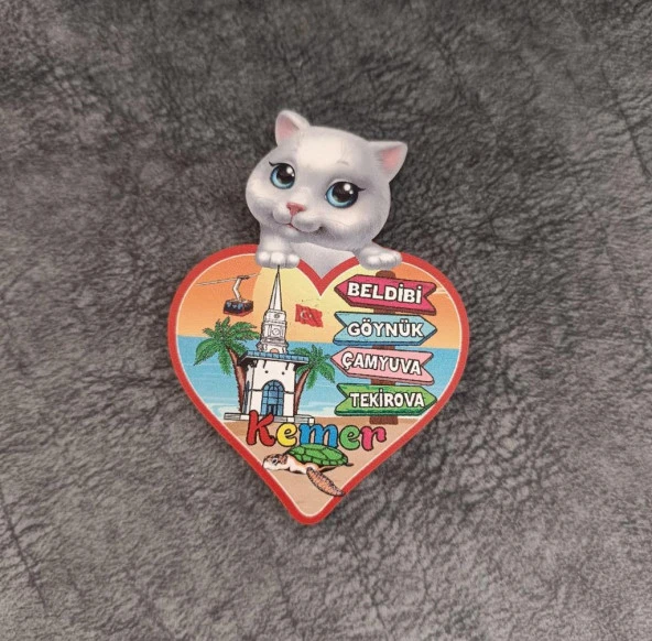 Magnet Kedi Bayrak Caretta Kule Turistik Buzdolabı Süsü Manyetik Mıknatıslı Hediyelik Eşya