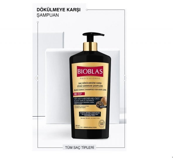 Bioblas Siyah Sarımsak Şampuanı 1000 Ml Saç Dökülmesine Karşı Yoğun Förmül 8680512628163