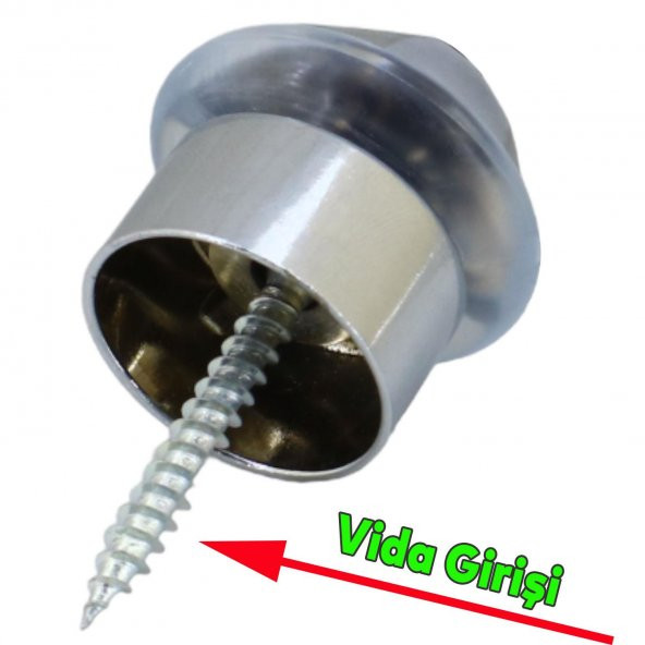 Kapı Stoperi Kapı Altı Durdurucu Tutucu Tamponu Silikonlu Contalı Stopu Vidalı Parlak Krom 35 mm - 2