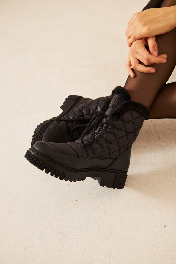 Albishoes M.P Kaymaz Taban Soğuk Geçirmez Suya Dayanıklı Kürklü Kadın Bot Postal Çizme Kışlık Bot - 8