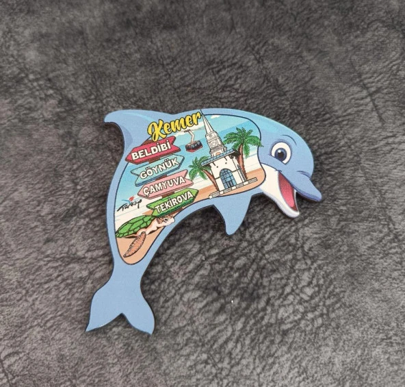 Magnet Balık Caretta Kule Buzdolabı Süsü Ahşap Magnet Mıknatıslı Hediyelik Eşya