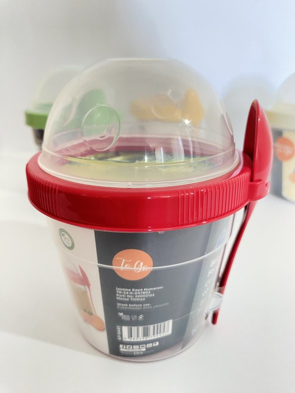 Meyve Hazneli Kaşıklı Atıştırmalık ve Yoğurt Kabı 500 ml - 2