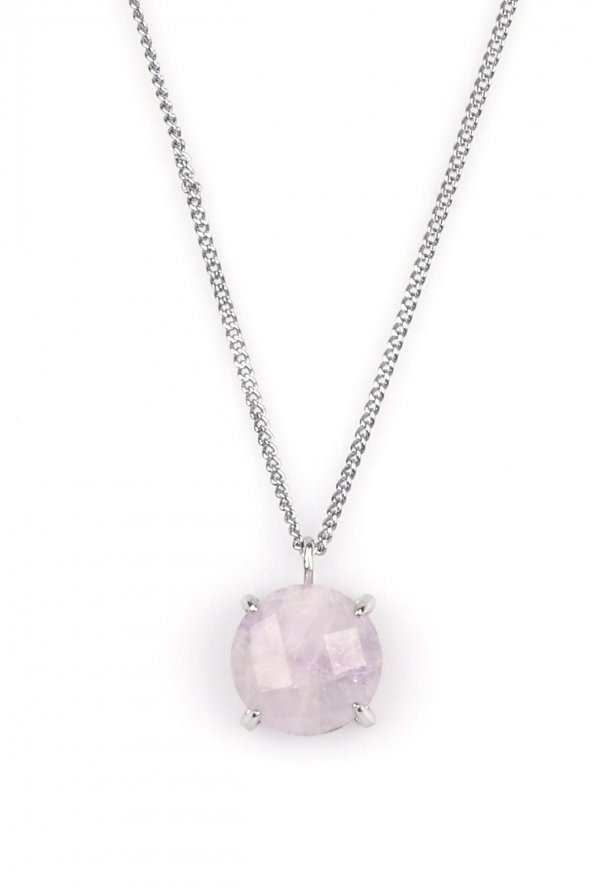 Ametist Doğal Taş Gümüş Renkli Kolye ürün görseli