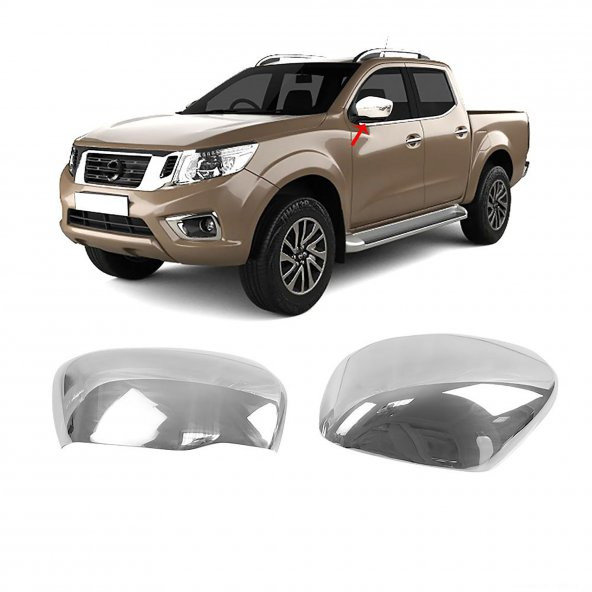 Nissan Navara (2015+) Krom Ayna Kapağı (2 Parça-Paslanmaz Çelik)