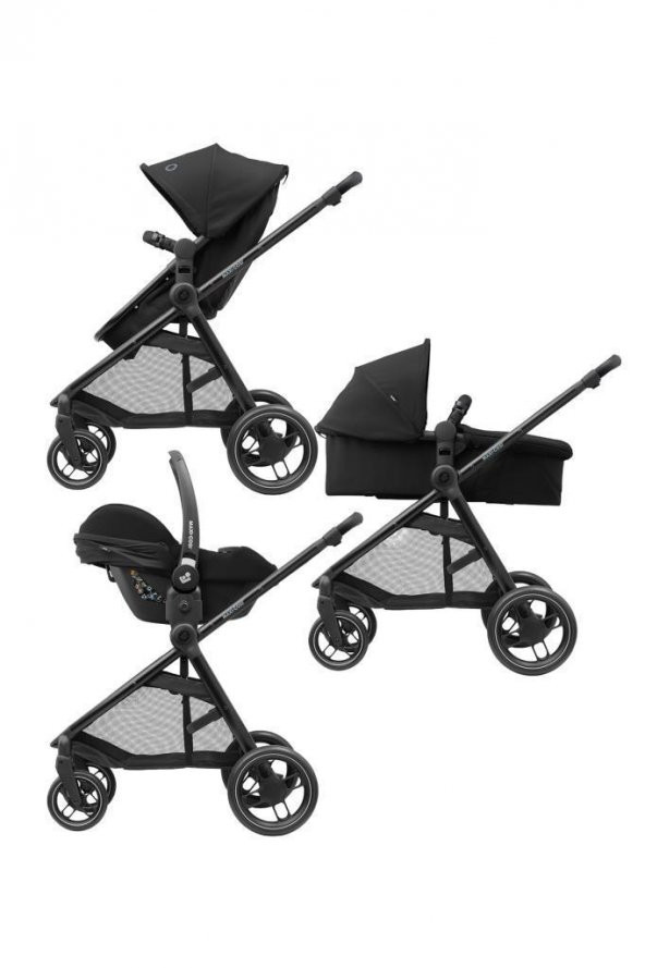 Maxi-Cosi Zelia3-CabrioFix I-Size Çift Yönlü Seyahat Sistem Bebek Arabası Essential Black - 7