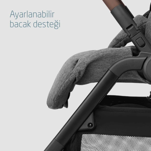 Maxi-Cosi Leona2 Çift Yönlü Uzatılabilir Sırt Desteği Tam Yatabilir Bebek Arabası Select Grey - 12