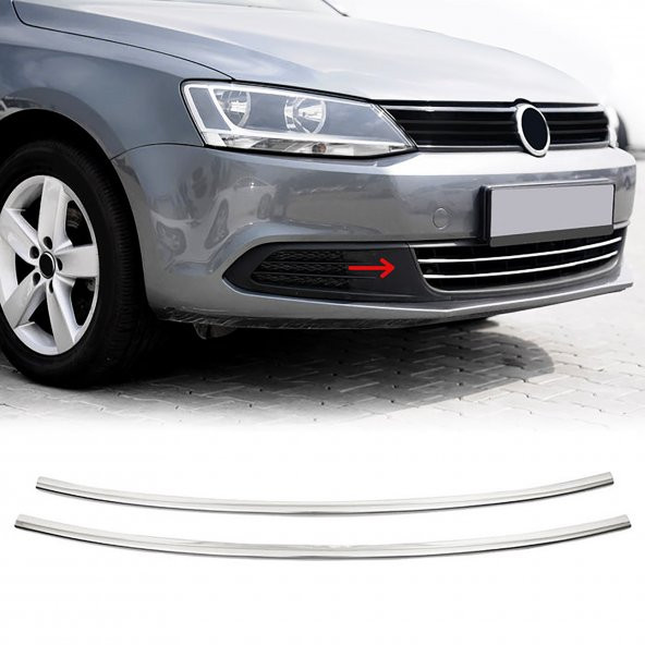 Volkswagen Jetta (2010-2014) Ön Tampon Çıtası (SD-2 Parça-Paslanmaz Çelik)