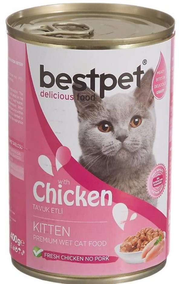 Bestpet Tavuklu Yavru Kedi Konserve Maması 400 Gr
