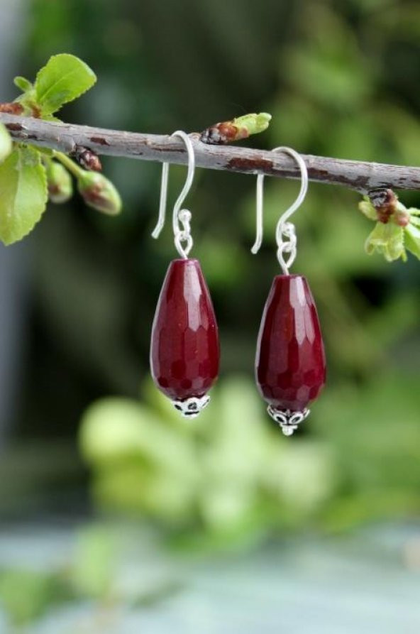 STONEAGE JEWELLERY Küpe Gümüş Ceyt Doğal Taş