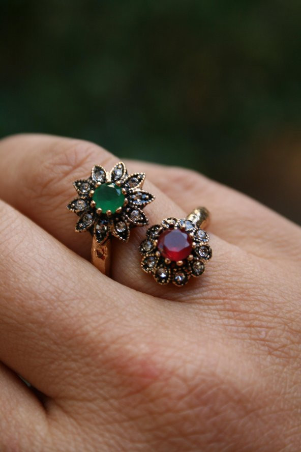 STONEAGE JEWELLERY Bronz Yüzük Çift Çiçek ürün görseli