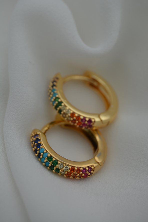 STONEAGE ZİRKON TAŞLI KİLİTLİ KÜPE - Resim 2