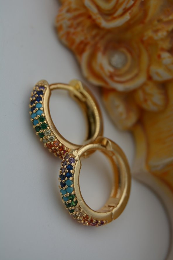 STONEAGE ZİRKON TAŞLI KİLİTLİ KÜPE - Resim 3