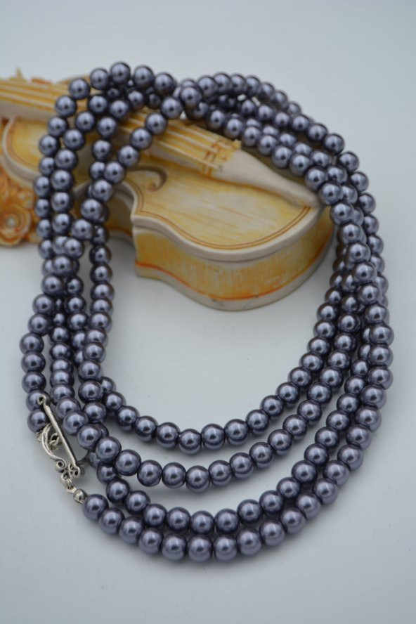 STONEAGE ÇOK UZUN 160 CM CAM İNCİ KOLYE - Resim 2