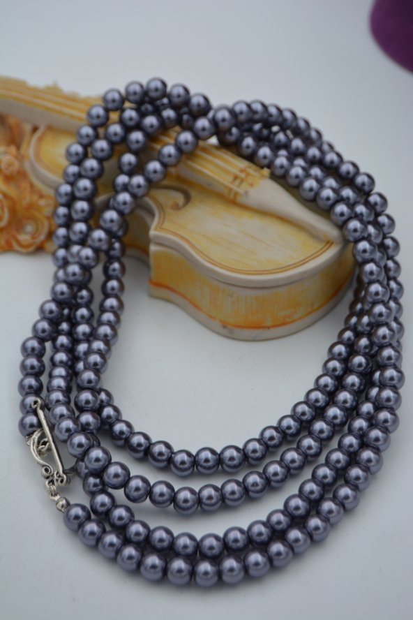 STONEAGE ÇOK UZUN 160 CM CAM İNCİ KOLYE - Resim 3