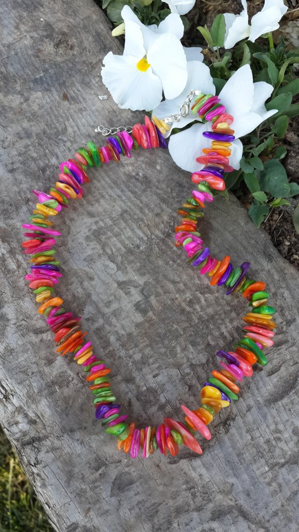 STONEAGE Sedef Doğal Taş Bereket Kadın İçin Kolye - Resim 2