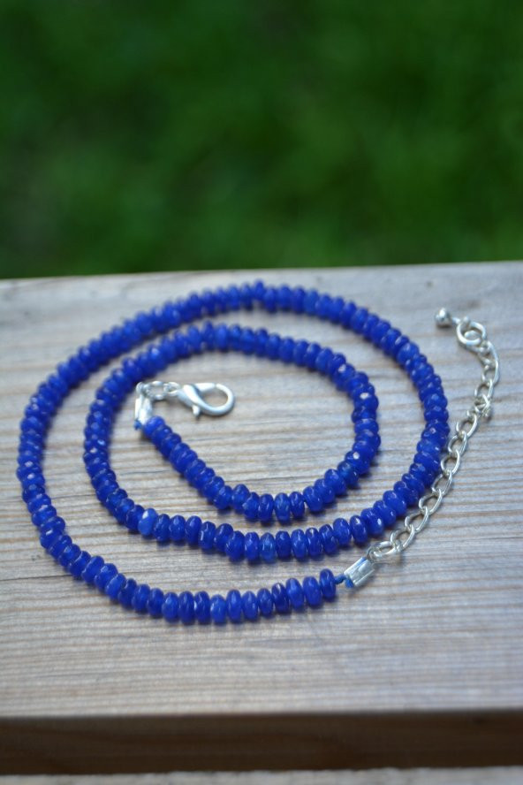 STONEAGE JEWELLERY Bayan Kolye Rondela Kesim Ceyt Doğal Taş ürün görseli