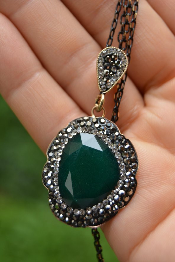 STONEAGE Özel Tasarım Pırlanta Görünümlü Bayan Kolye - 3