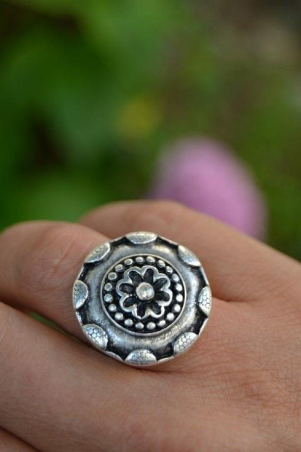 STONEAGE Otantik Antik Gümüş Ayarlanabilir Bayan Yüzük ürün görseli