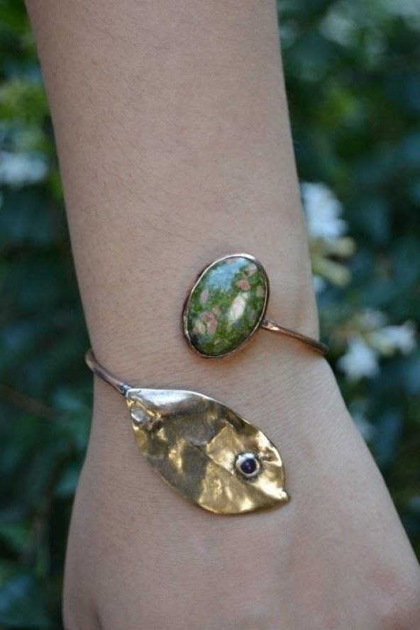 STONEAGE JEWELLERY Unakit Taşlı Tasarım Bileklik - Resim 3