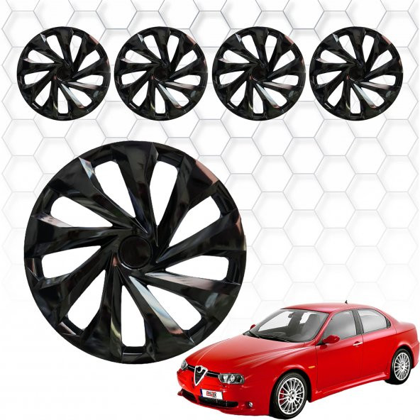Alfa Romeo 156 Jant Kapağı (ABS Plastik) - (Siyah - 14")