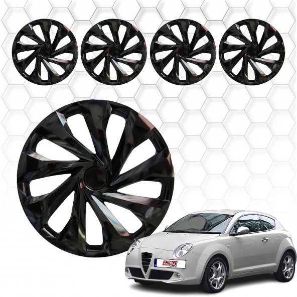 Alfa Romeo Mito Jant Kapağı (ABS Plastik) - (Siyah - 16")