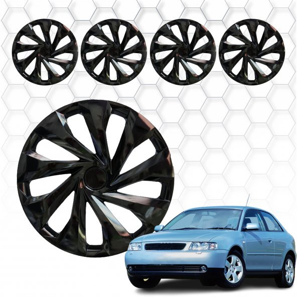 Audi A3 Jant Kapağı (ABS Plastik) - (Siyah - 15")