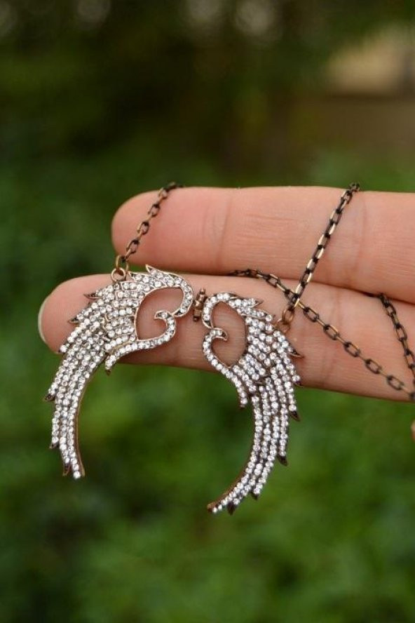 STONEAGE Pırlanta Melek Kanadı Kolye - Resim 2