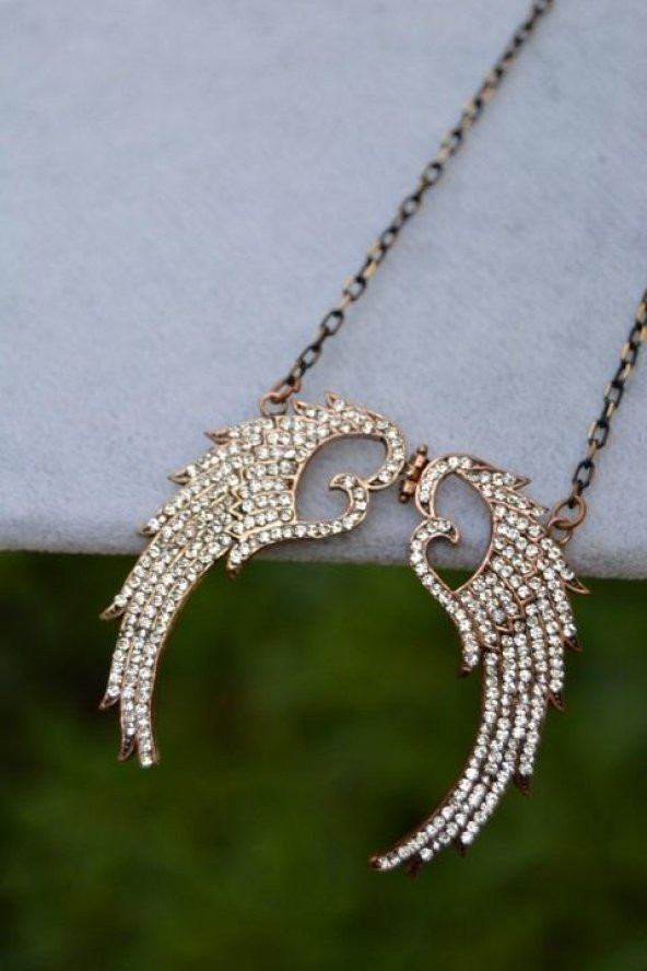 STONEAGE Pırlanta Melek Kanadı Kolye - Resim 4