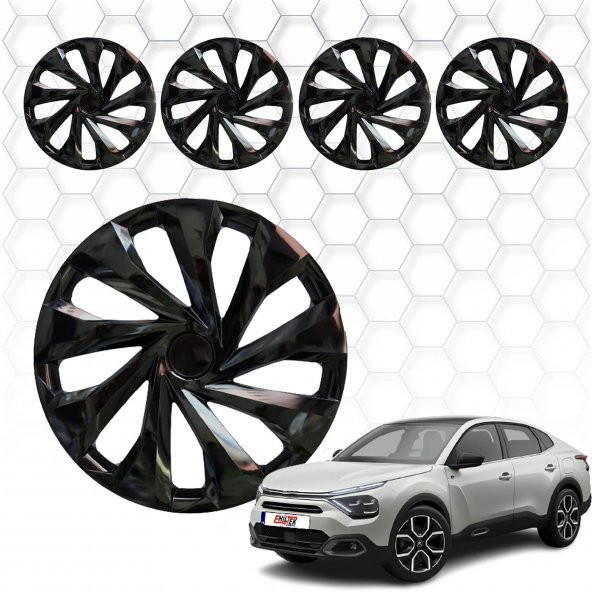 Citroen C4X Jant Kapağı (ABS Plastik) - (Siyah - 15")