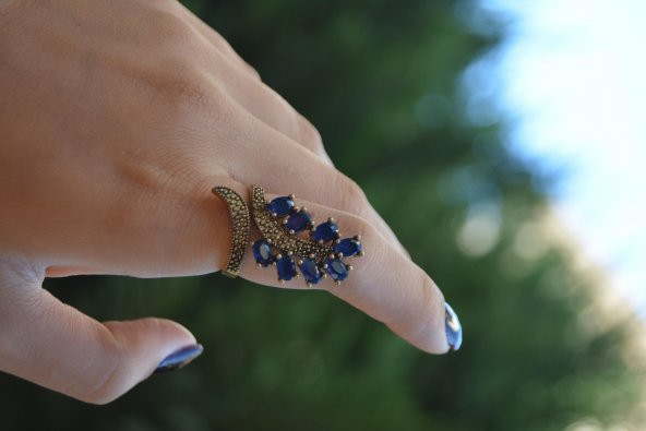 STONEAGE Zirkon Taşlı Yaprak Ayarlanabilir Kadın Yüzük - Resim 3