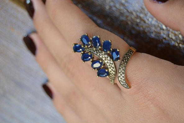 STONEAGE Zirkon Taşlı Yaprak Ayarlanabilir Kadın Yüzük - Resim 4