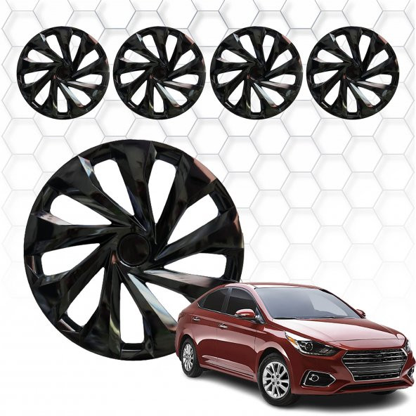 Hyundai Accent Blue Jant Kapağı (ABS Plastik) - (Siyah - 15")